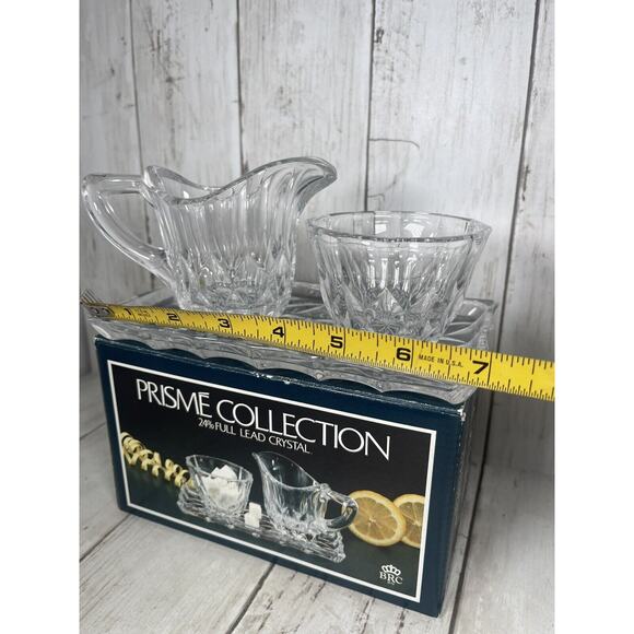 Genuine Lead Crystal Cream and Sugar Set with Tray, Handcut, Made in Germany - Picture 2 of 4